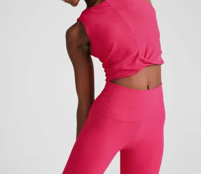 Beyond Yoga Center Stage Tank Top In Vivid Pink Heather