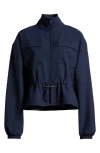 Beyond Yoga City Chic Zip Up Jacket In Nocturnal Navy