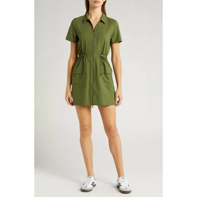 Beyond Yoga City Chic Mini Shirtdress In Green