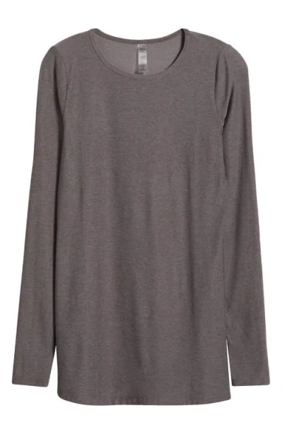 Beyond Yoga Classic Crewneck Maternity Pullover In Soft Umber Heather
