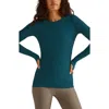 Beyond Yoga Classic Crewneck Pullover In Majestic Blue Heather