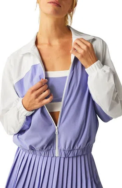 Beyond Yoga Colorblock Retro Jacket In Purple