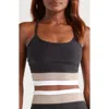 Beyond Yoga Colorblock Space Dye Crop Tank Top In Gray
