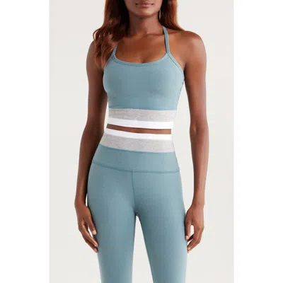 Beyond Yoga Colorblock Space Dye Crop Tank Top In Blue