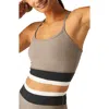 Beyond Yoga Colorblock Space Dye Crop Tank Top In Birch Tri-color