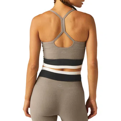Beyond Yoga Colorblock Space Dye Crop Tank Top In Birch Tri-color