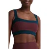 Beyond Yoga Spacedye Horizon Colorblocked Sports Bra In Burgundy