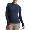 Beyond Yoga Contours Mock Neck Top In Blue