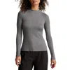 Beyond Yoga Contours Mock Neck Top In Gray