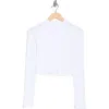 Beyond Yoga Contours Rib Mock Neck Crop Top In White