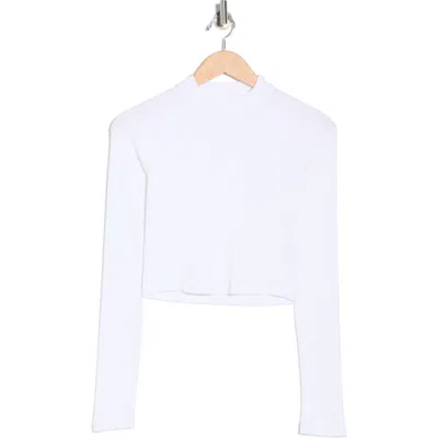 Beyond Yoga Contours Rib Mock Neck Crop Top In White