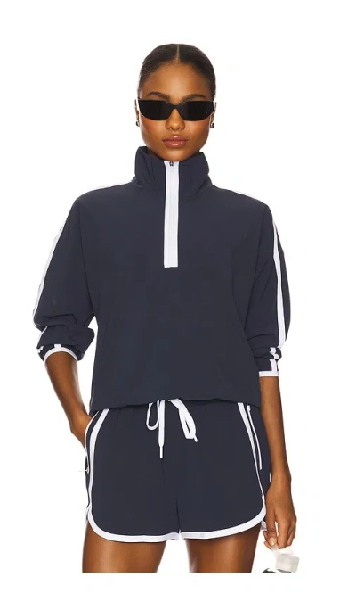 Beyond Yoga Contrast Half Zip Pullover In Multi
