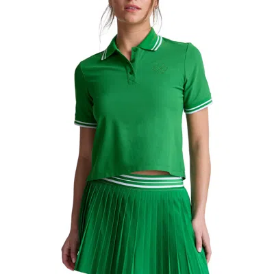 Beyond Yoga Country Club Polo Top In Home Court Green