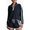 Beyond Yoga Course Contrast Half-zip Pullover In Multi