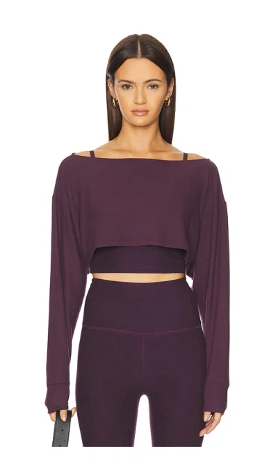 Beyond Yoga Duet 2 Way Convertible Shrug In Purple