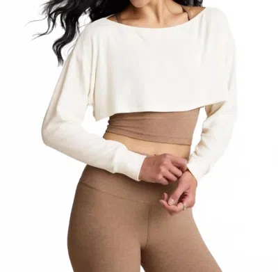 Beyond Yoga Duet Two-way Convertible Shrug In Fresh Snow In Multi