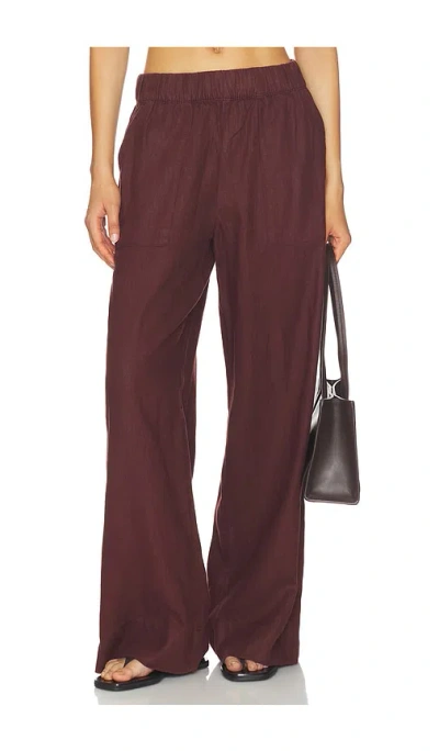 Beyond Yoga Easy Wide Leg Linen Pant In Brown