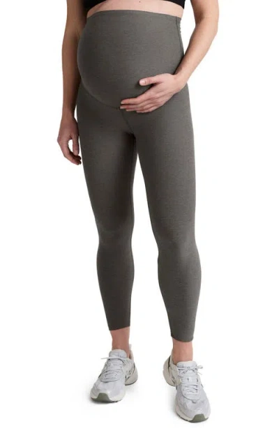 Beyond Yoga Empire Waist Maternity Leggings In Gray
