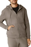 Beyond Yoga Every Body Cotton Blend Zip Hoodie In Brown