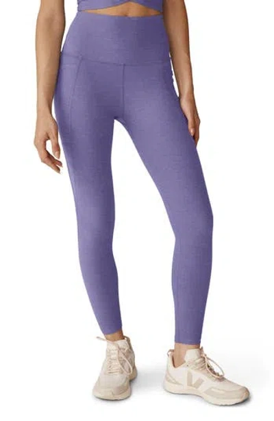 Beyond Yoga Everyday Space Dye High Waist Pocket Leggings In Indigo Heather