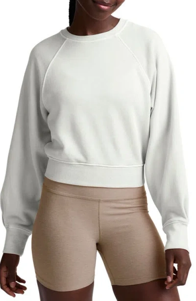 Beyond Yoga Fade Out Crop Sweatshirt In White