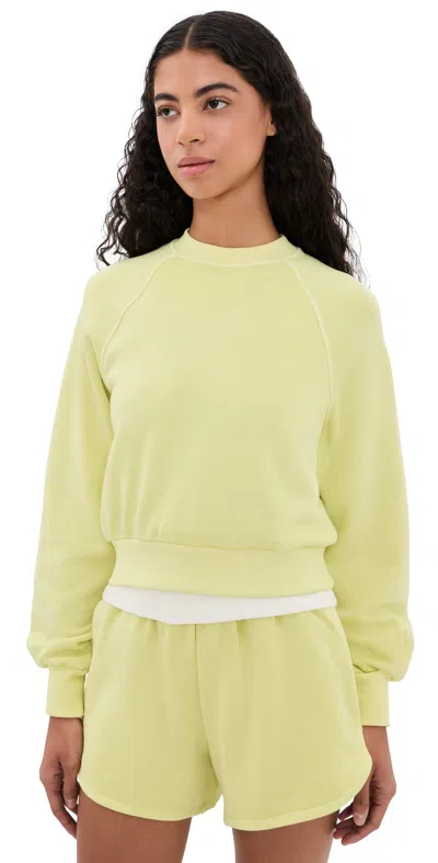 Beyond Yoga Fade Out Sweatshirt Washed Electric Lime In Yellow