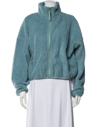 Pre-owned Beyond Yoga Faux Fur Jacket In Blue