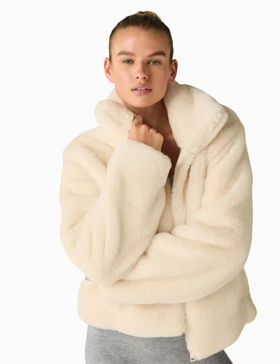 Beyond Yoga Faux Fur Jacket In White
