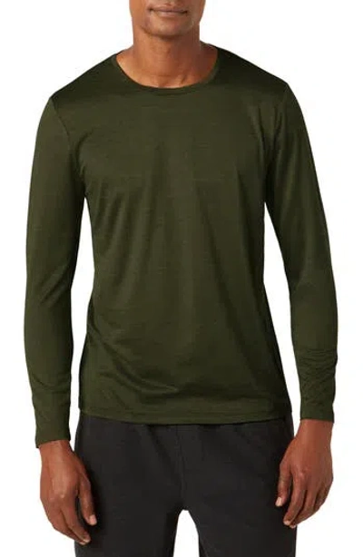 Beyond Yoga Featherweight Always Beyond Long Sleeve Performance T-shirt In Midnight Green Heather