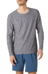 Beyond Yoga Featherweight Always Beyond Long Sleeve Performance T-shirt In Black-white Sd