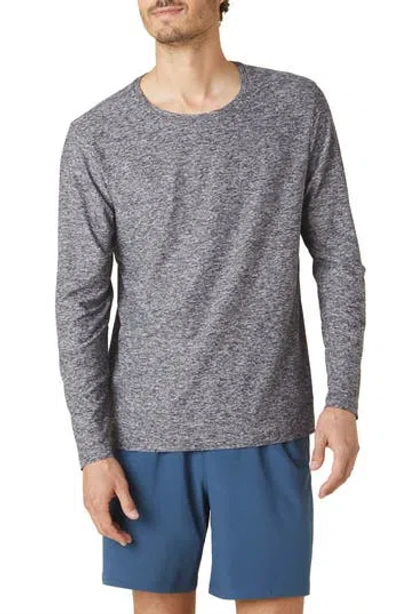 Beyond Yoga Featherweight Always Beyond Long Sleeve Performance T-shirt In Black-white Sd