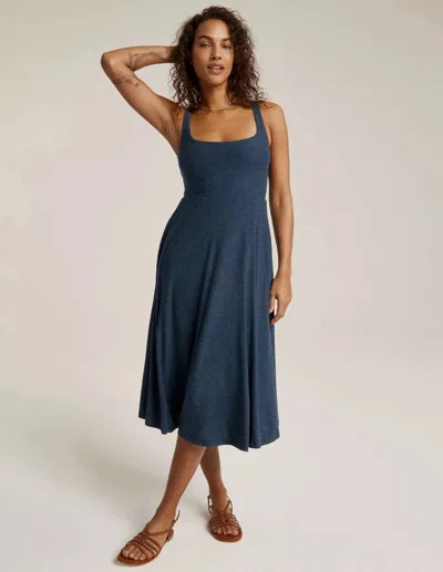 Beyond Yoga Featherweight At The Ready Dress Navy Square Neck Gbo2147 In Blue