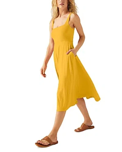Beyond Yoga Featherweight At The Ready Square Neck Dress In Yellow