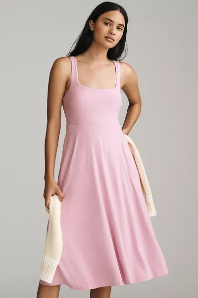 Beyond Yoga Featherweight At The Ready Square-neck Midi Dress In Pink