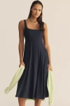 Beyond Yoga Featherweight At The Ready Square-neck Midi Dress In Blue