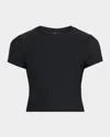 Beyond Yoga Featherweight Supreme Cropped Tee In Darkest Night In Black