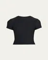 Beyond Yoga Featherweight Supreme Cropped Tee In Darkest Night In Blue