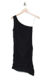 Beyond Yoga Featherweight Carried Away One-shoulder Body-con Minidress In Darkest Night