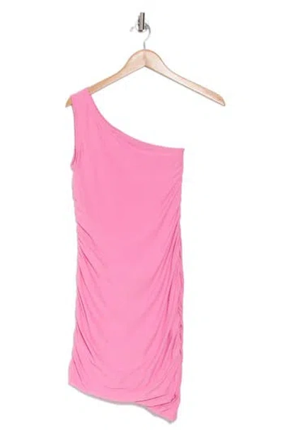 Beyond Yoga Featherweight Carried Away One-shoulder Body-con Minidress In Pink Bloom Heather