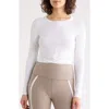 Beyond Yoga Featherweight Center Stage Crop Top In White