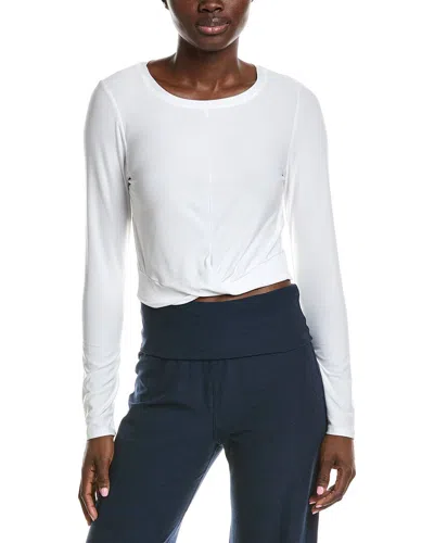 Beyond Yoga Featherweight Center Stage Cropped Shirt In White
