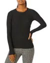 Beyond Yoga Classic Crew Pullover In Darkest Night
