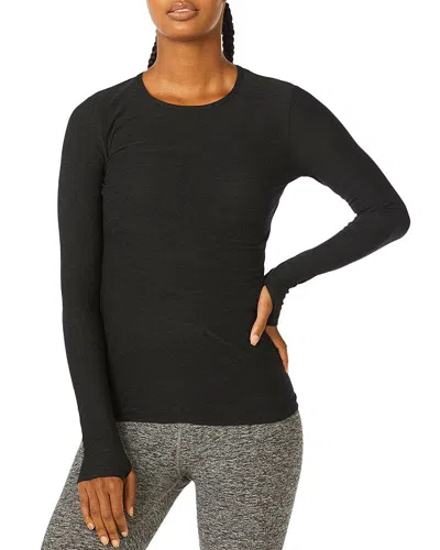 Beyond Yoga Classic Crew Pullover In Darkest Night
