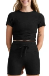 Beyond Yoga Featherweight Crop T-shirt In Black