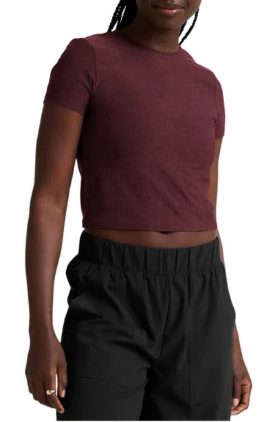 Beyond Yoga Featherweight Crop T-shirt In Brown