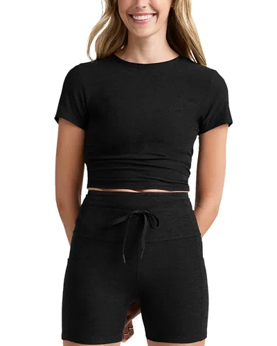 Beyond Yoga Featherweight Cropped Tee In Black