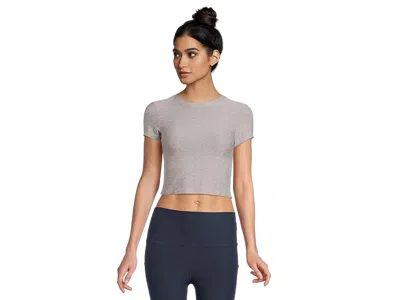 Beyond Yoga Featherweight Cropped T-shirts In Silver
