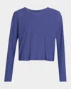 Beyond Yoga Featherweight Long Sleeve T-shirt In Eternal Blue Heather
