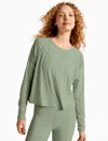 Beyond Yoga Featherweight Long Sleeve T-shirt In Green