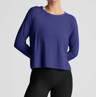 Beyond Yoga Featherweight Daydreamer Pullover Sweatshirt In Eternal Blue Heather In Multi